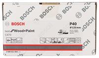 Bosch Schleifblatt C470, 125 mm, 40, Multilochung, Klett, 50er-Pack, Best for Wood and Paint