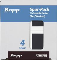 Athenis – Profi-Pack: 4 Universalschalter (Aus-/Wechsel), Farbe: anthrazit - 589615055 - Kopp