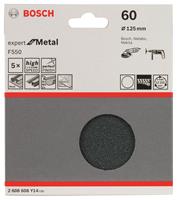 Schleifblatt F550, Expert for Metal, 125 mm, 60, ungelocht, Klett, 5er-Pack - BOSCH
