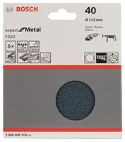 Schleifblatt F550, Expert for Metal, 115 mm, 40, ungelocht, Klett, 5er-Pack - BOSCH