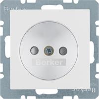 Berker S1 wandcontactdoos zonder randaarde 1-voudig polarwit mat 6167031909