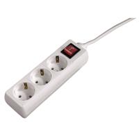 hama Distribution Panel, 3 sockets, with switch, 5 m, white - 