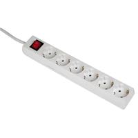6-Way Power Strip, with switch and child protection, 5 m, white - Hama