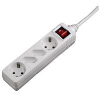 hama Distribution Panel, 3 sockets, with switch, child-proof, 1.4 m, white