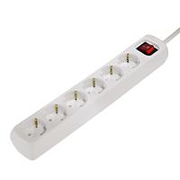 hama Distribution Panel, 6 sockets, with switch, child-proof, 1.4 m, white