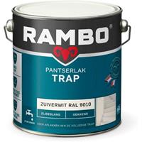 Rambo pantserlak trap dekkend zijdeglans zuiverwit 2,5 l
