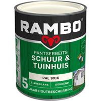 Rambo Pantserbeits Schuur & Tuinhuis zijdeglans ral 9010 dekkend 750 ml