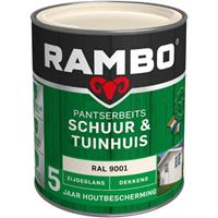 Rambo Pantserbeits Schuur & Tuinhuis zijdeglans ral 9001 dekkend 750 ml