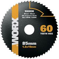 Worx cirkelzaagblad WA5036 hss 85 mm 60 tanden