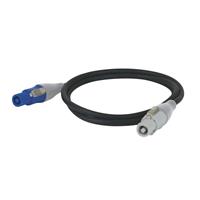 Showtec Blue/White Pro Power connector through-link power cable 10m
