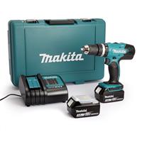 Makita DHP453SFE 18 V Li-ion klopboormachine in koffer | 2x 3.0Ah accu's