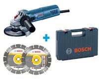 Bosch Blauw GWS 880 125mm Haakse slijpmachine 880 W (2x Diamantschijven) 060139600B
