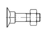 Verzonken schroeven met vierkante hals M10 40 mm Buitenzeskant (inbus) DIN 605 Staal 100 stuks toolcraft 111752