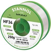 Stannol HF34 1,6% 1,0MM FLOWTIN TC CD 250G Lötzinn, bleifrei Spule, bleifrei Sn99.3Cu0.7 250g 1mm X887501