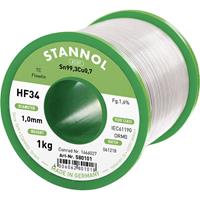 Stannol HF34 1,6% 1,0MM FLOWTIN TC CD 1000G Soldeertin, loodvrij Spoel, loodvrij Sn99.3Cu0.7 1000 g 1 mm