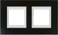 Bticino HA4802M2HVNN - frame 2x horiz. glass black, HA4802M2HVNN - Promotional item