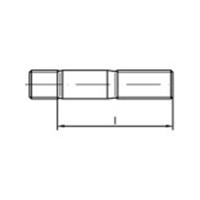 Tapeinden M6 40 mm DIN 939 RVS A4 25 stuks toolcraft TO-5358432