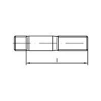 toolcraft Stiftschrauben M24 85mm DIN 938 Edelstahl A4 1St.