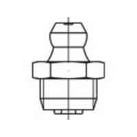 toolcraft DIN 71412 A 4 vorm A-M conische smeernippel, kort, met zeskant, kegelkop recht/axiaal, met kegelschroefdraad, Afmeting: AM 10 x 1 SW11 (25 stuks) N/A
