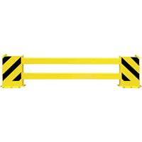 Regalschutz-Planken-Set mit Eck-Anfahrschutz für Doppelregal, Breite 1700 – 2100 mm