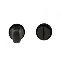 Hardbrass WC-garnituur minimal 2mm rond - zwart