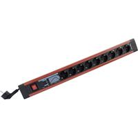 REV PC Leiste mit Netzfilter SUPRA Line, 9-fach anthrazit/rot, 3,7m Zuleitung