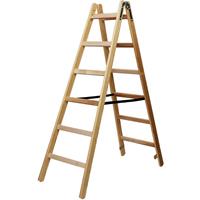 Brennenstuhl Holz-Stehleiter 2x6 Sprossen Höhe 180cm