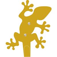 Roommate muurhaak Lizard geel staal 15 x 17,5 cm 2 stuks
