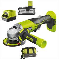 Ryobi R18AG-140S 18V Li-ion Haakse slijper set (1x 4,0Ah accu) in tas - 115mm