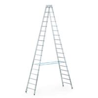 ZARGES Professionele ladder met sporten, tweezijdig opgaanbaar, 2 x 16 sporten