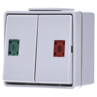 Jung 639 W - Push button 2 change-over contacts grey 639 W