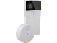 Caliber Audio Technology HWC501 Complete set voor Video-deurintercom via WiFi Radiografisch, WiFi 1 gezinswoning Wit, Zwart