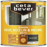 CetaBever binnenbeits deur, kozijn en meubel transparant black wash zijdeglans 250 ml