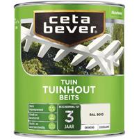 CetaBever tuinhoutbeits dekkend RAL 9010 gebroken wit zijdeglans 750 ml
