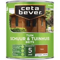 CetaBever tuinbeits schuur & tuinhuis transparant teak zijdeglans 750 ml