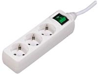 Hama Distribution Panel, 3 sockets, with switch, white, 1.4 m - 