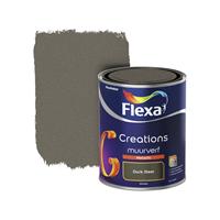 Flexa Creations metallic muurverf mat dark steel 1 l