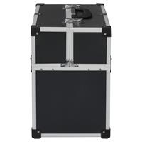 VidaXL Gereedschapskoffer 43,5x22,5x34 cm aluminium zwart