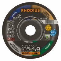 Rhodius XT69 Multi Doorslijpschijvenset in opbergblik - 125 x 1,0 x 22,23mm (10st)