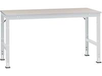 Manuflex AU4127.7035 Werk achtergrond tafel universele standaard met kunststof plaat, bxdxh = 2000x1000x760-870 mm Grijs-wit (RAL 7035)