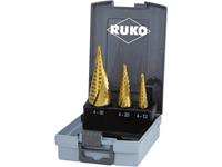 RUKO 101026TRO Getrapteboorset 3-delig 4 - 12 mm, 4 - 20 mm, 4 - 30 mm HSS 3 vlakken schacht 1 set(s)
