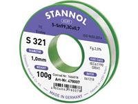 Stannol S321 2,0% 1,0MM SN99,3CU0,7CD 100G Soldeertin, loodvrij Loodvrij, Spoel Sn99,3Cu0,7 ORH1 100 g 1 mm