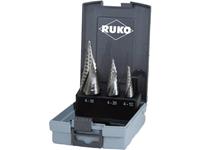RUKO 101026RO Getrapteboorset 3-delig 4 - 12 mm, 4 - 20 mm, 4 - 30 mm HSS 3 vlakken schacht 1 set(s)