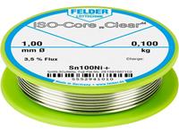Felder Löttechnik Felder LÃ¶ttechnik ISO-Core Clear Sn100Ni+ Soldeertin Spoel Sn99.25Cu0.7Ni0.05 0.100 kg 1 mm