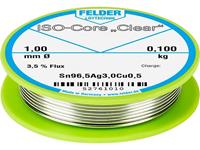 Felder Löttechnik ISO-Core  Clear  SAC305 Lötzinn Spule Sn96.5Ag3Cu0.5 0.100kg 1mm