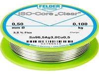 Felder Löttechnik ISO-Core  Clear  SAC305 Lötzinn Spule Sn96.5Ag3Cu0.5 0.100kg 0.50mm