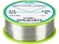Felder Löttechnik Felder LÃ¶ttechnik ISO-Core Clear Sn100Ni+ Soldeertin Spoel Sn99.25Cu0.7Ni0.05 0.250 kg 0.75 mm
