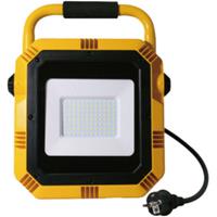 VT-51 LED Arbeitsbeleuchtung/Baustrahler mit Steckdose – 50 W – 4000 Lumen – Schwarz/Gelb – 6400 K - V-tac