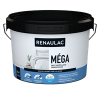 Praxis Renaulac latex Méga zijdeglans RAL 9010 2,5L