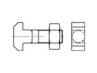 toolcraft 106063 Hamerkopbouten M16 110 mm Vierkant DIN 186 Staal 10 stuk(s)